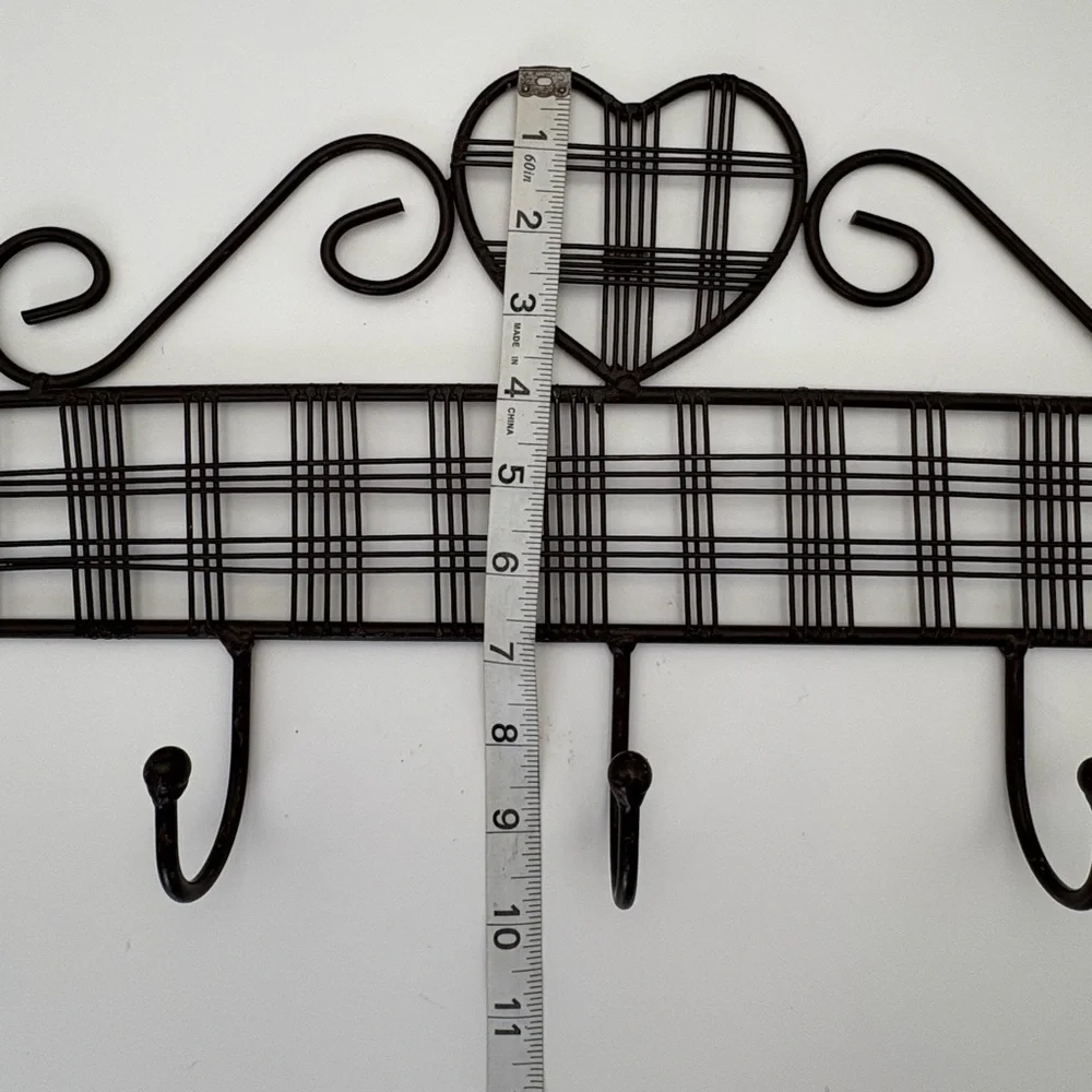 Heart Design Black Metal Wall Hook